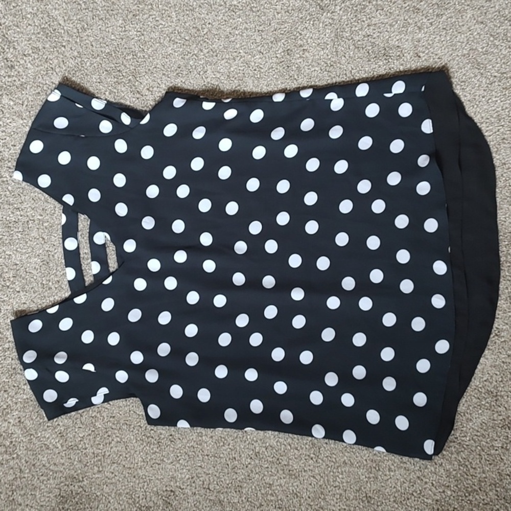 Ricki's Size 12 Black & White Polka Dot Top